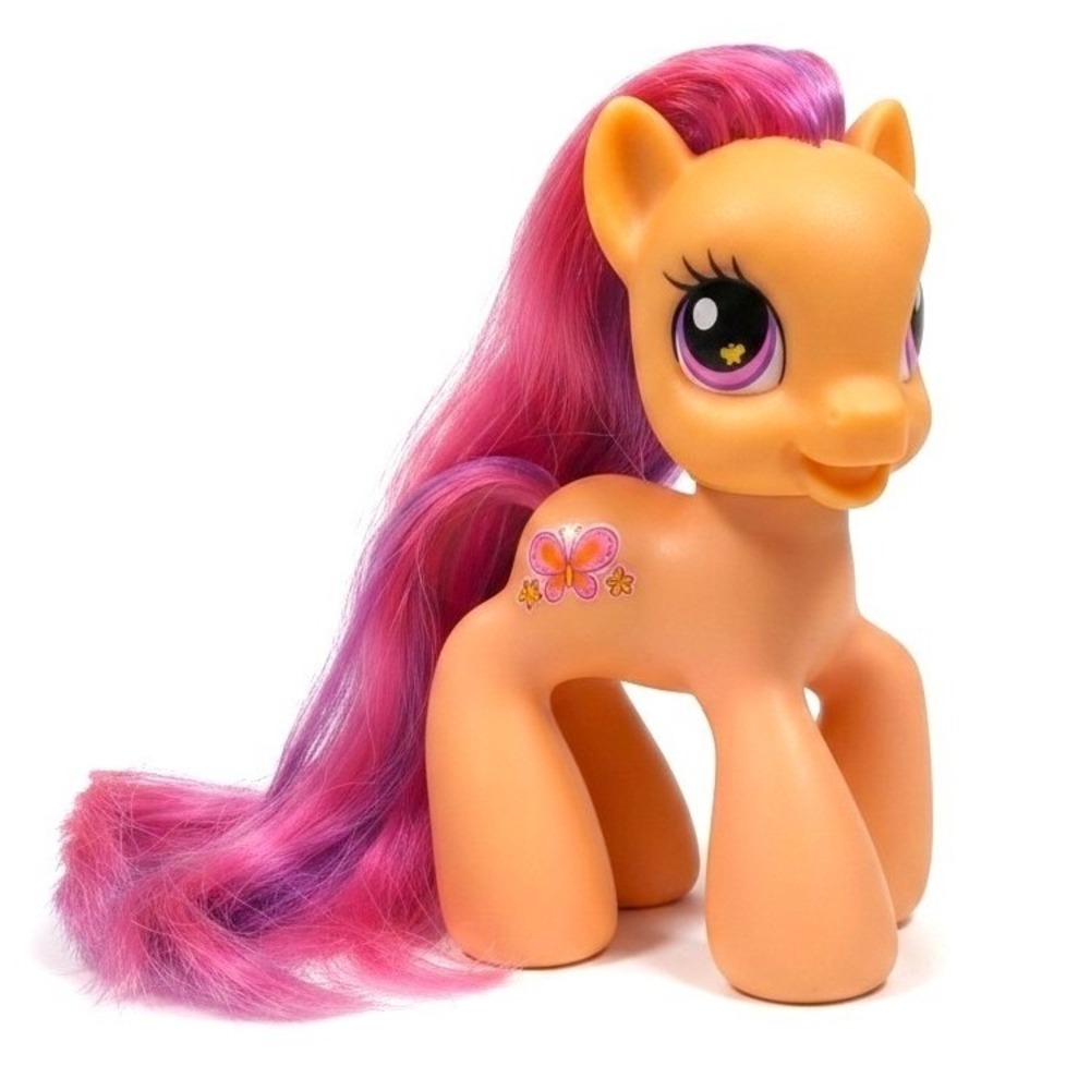 VTG 2008 Hasbro My Little Pony G3 Scootaloo‎ Orange Butterfly Cutie Mark Toy